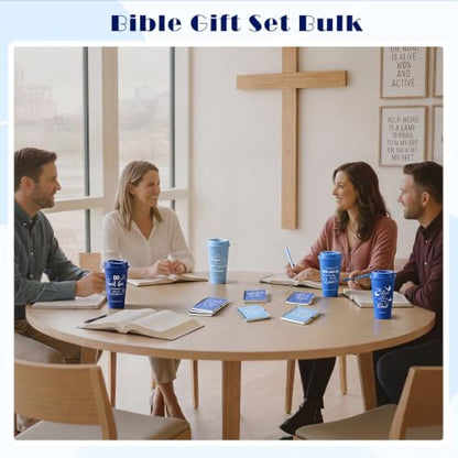 Skylety 12 Set Christian Gifts Bulk Scripture Cup Set, Blue Gradient - color: Blue Gradient