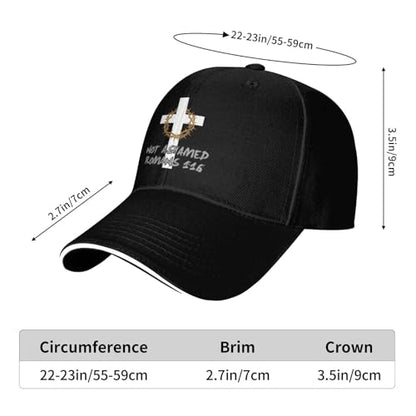 Jesus Baseball Cap for Men and Women Adjustable Christian Trucker Hat Fashion Cross Golf Hat - color: Jesus Not Ashamed Romans 1:16