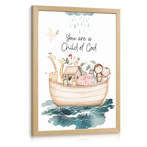 Clicyre Noahs Ark Nursery Wall Decor, Christian Baby Room Wall Art 16x24 In - color: NoahAnimal, size: 24"L x 16"W