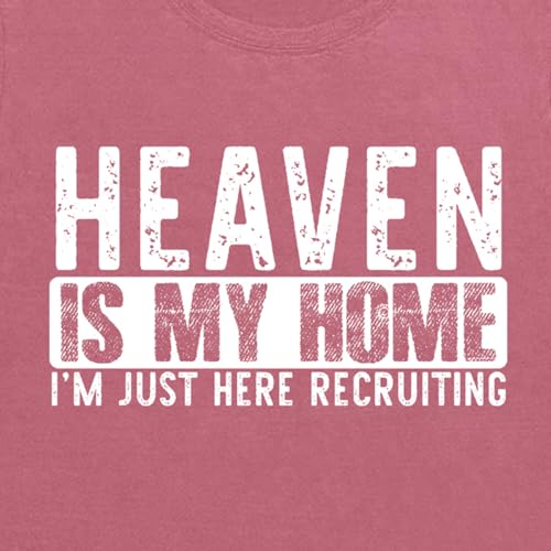 Christian Shirts for Women Bible Verse Faith Heaven is My Home Tee - color: Pink, size: X-Large