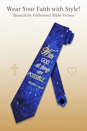 Religious Neckties for Men Christian Tie Mens Bible Verse Necktie