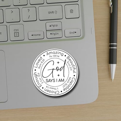 (3Pcs) God Say I Am Sticker Christian Inspirational Decals Decorate Books Laptop Phone Water Bottles Kindles Tumbler Waterproof Vinyl Stickers 3" Inch - color: God Say I Am