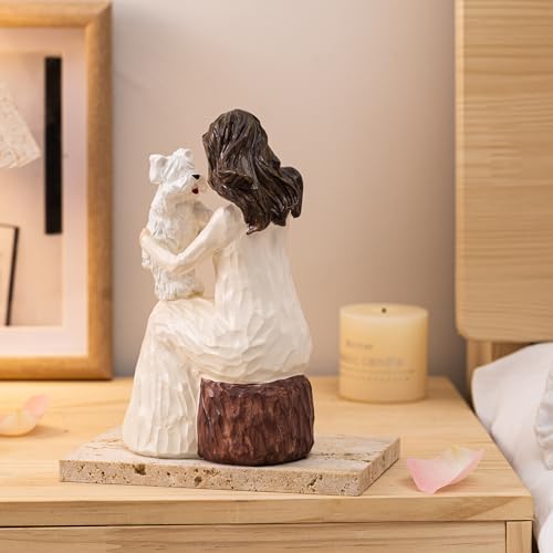 Woman with Dog Figurines, Westie Gifts for Woman, 6.7" H - style: Westie