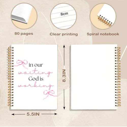 Coquette Preppy Bow Christian Spiral Notebook Journal, Bible Verse Scripture Journal for Women, Christian Religious Gifts for Women, Church Notes Notebooks, 5.5x8.3 Inch - color: 02-bible Verse Scripture