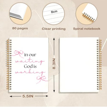 Coquette Preppy Bow Christian Spiral Notebook Journal, Bible Verse Scripture Journal for Women, Christian Religious Gifts for Women, Church Notes Notebooks, 5.5x8.3 Inch - color: 02-bible Verse Scripture