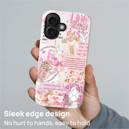 Magnetic Case for iPhone 16, Compatible with Magsafe PC Hard Shell & Silicone Inner Bumper Anti-Scratch Full-Body Cover Shockproof Slim Design Retro Newspaper Collage Religious Jesus - color: Retro Newspaper Collage Religious Jesus, size: iPhone 16