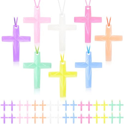 256 Pack Colorful Cross Necklaces Bulk for Church Events and Giveaways - color: 256PCS
