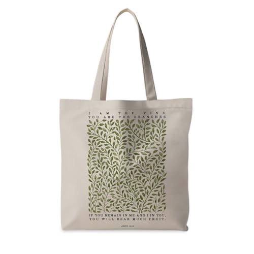 Christian Bible Canvas Tote Bag for women,15 x 15.4 Inches - color: Encourage Bigone