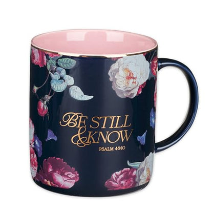 Christian Art Gifts Large Ceramic Scripture Coffee Mug for Women - color: Multicolor/Be Still