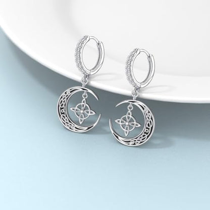 Dorunmo 925 Sterling Silver Mustard Seeds Dangle Earrings for Women Mountains Earrings Hypoallergenic Christmas Jewelry Gifts for Women - style: Witch Knot-02