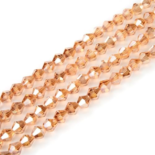 250pcs Czech 6mm (0.24 Inch) Faceted Bicone Crystal Glass Beads Spacer Bulk Golden Shadow - color: Golden Shadow, size: 6mm - 250pcs