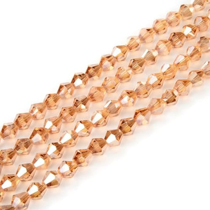 250pcs Czech 6mm (0.24 Inch) Faceted Bicone Crystal Glass Beads Spacer Bulk Golden Shadow - color: Golden Shadow, size: 6mm - 250pcs