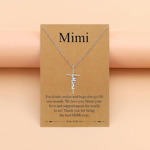 Lcherry Birthday Gifts for Grandma Mom Daughter Teacher Cross Necklace for Women Christian Necklaces Religious Gifts Jewelry for Women Mother's Day - style: Mimi