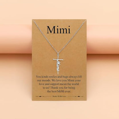 Lcherry Birthday Gifts for Grandma Mom Daughter Teacher Cross Necklace for Women Christian Necklaces Religious Gifts Jewelry for Women Mother's Day - style: Mimi