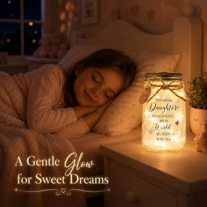 Solmay Daughter Gifts from Mom or Dad, Mason Jar Light - color: Daughter