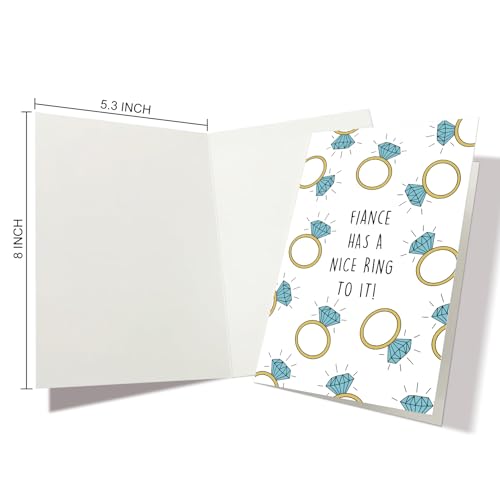 Nchigedy Funny Engagement Cards for Him Her, Engaged Congratulations Card for Couples Newly Engaged, Engagement Card for Friend Son Daughter, Fiance Has A Nice Ring To It - color: #15