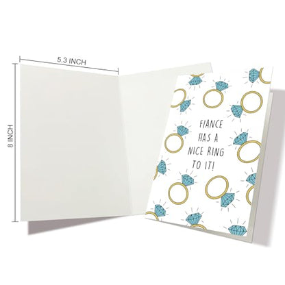 Nchigedy Funny Engagement Cards for Him Her, Engaged Congratulations Card for Couples Newly Engaged, Engagement Card for Friend Son Daughter, Fiance Has A Nice Ring To It - color: #15