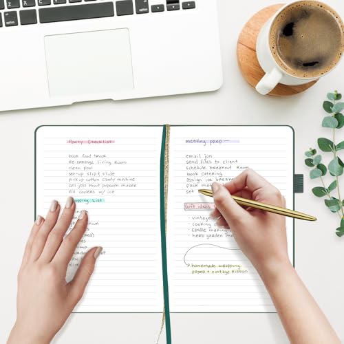 &And Per Se Lined Hardcover Notebook – A5 5.7"x8" College Ruled, 160 Pages, 100gsm Thick Paper – Aesthetic Journal for Women, Gift-Ready Planner, Everyday Writing Notebook (Celestial Green) - color: d.Celestial Green, style: Lined with Pattern