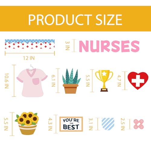 School Nurse Bulletin Board Decorations Set School Nurse Office Decor 79Pcs - color: Nurses