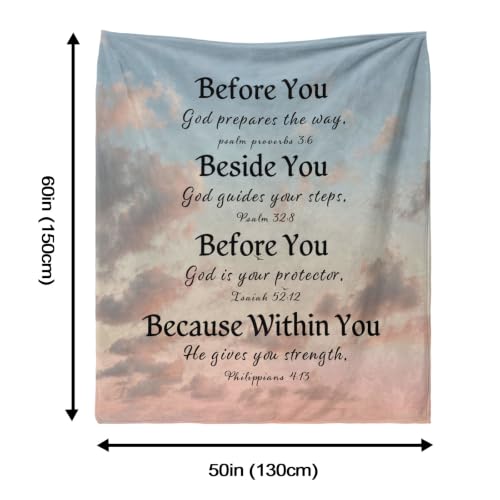Christian Throw Blanket Bible Verses Inspirational Religious God Faith Soft Cozy 50x60 Inch Psalm Philippians Isaiah Gift for Women Men - color: Bible 2