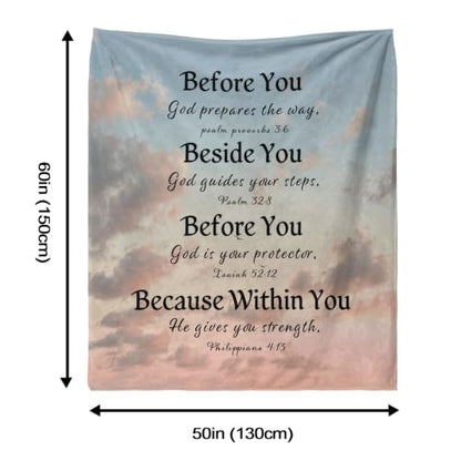 Christian Throw Blanket Bible Verses Inspirational Religious God Faith Soft Cozy 50x60 Inch Psalm Philippians Isaiah Gift for Women Men - color: Bible 2