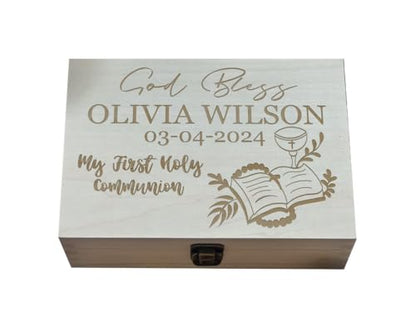 Custom Engraved First Holy Communion Keepsake: Name and Date for a Spiritual Milestone - Cherished Gift for a Holy Day