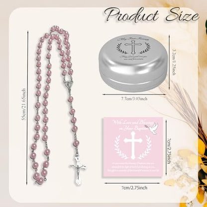 Asix Toy Baptism Rosary Gifts for Girls Boys,My First Rosary with Keepsake Box for Baby Shower Holy First Communion,Christening Gifts from Godmother. (Blue) - color: Blue