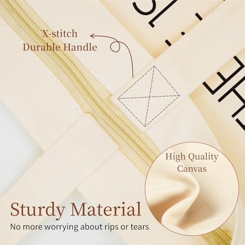 Canvas Tote Bag for Women with Zipper Cute - color: Bookshelf