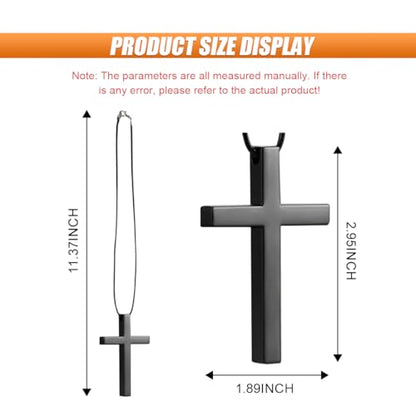 KITUREK Cross Hanging Ornaments for RearView Mirror, Metal Car Charm, Black - color: Black