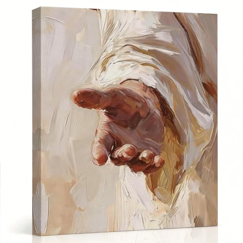 RTVJTERQ Jesus Canvas Wall Art, The Hand Of Jesus Reaching Out Portrait, Religious Spiritual Wall Decor for Living Room Entryway 8x10 Inch - color: Patriotic 20