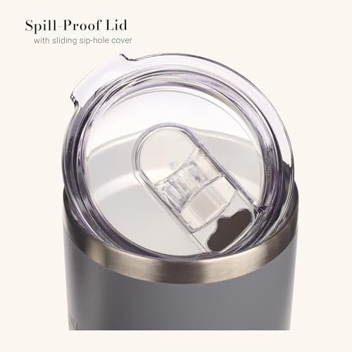 Christian Art Gifts Stainless Steel Vacuum Insulated Travel Mug 18 oz - color: Gray/Walk by Faith