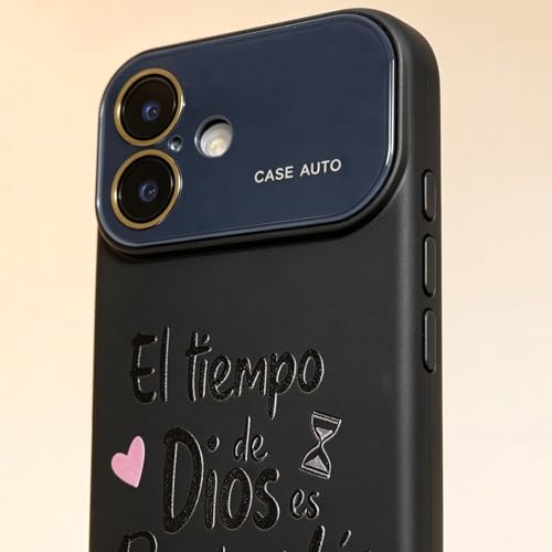 for iPhone 17 Case God's Timing is Perfect Spanish Bible Verse Phone Case, Full Camera Lens Protection, Shockproof Drop Resistant Durable Cover (Black, iPhone 17) - color: black, size: iPhone 17
