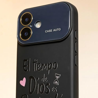 for iPhone 17 Case God's Timing is Perfect Spanish Bible Verse Phone Case, Full Camera Lens Protection, Shockproof Drop Resistant Durable Cover (Black, iPhone 17) - color: black, size: iPhone 17