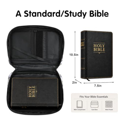Tactical Bible Cover for Men, Camouflage Bible Case with Molle System, Hook-and-Loop Panels for Personal Patches,with Removable Shoulder Strap, Includes 2 Replaceable Patches - color: Camouflage
