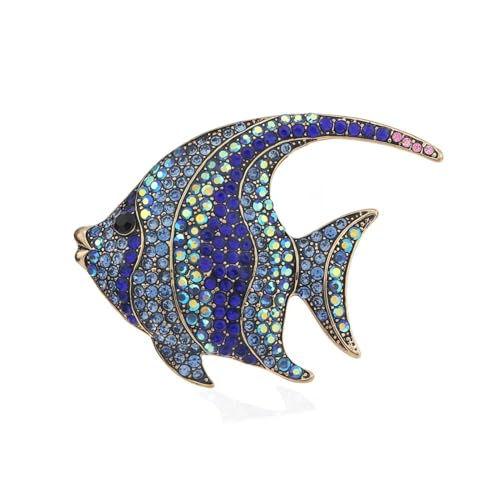 Brooch Pins For Women Fashion Elegant Brooches Lapel Badges Coat Sweater Scarves Shawl Dress Accessory Wedding Party Prom Jewelry - color: Blue - Fish Brooch