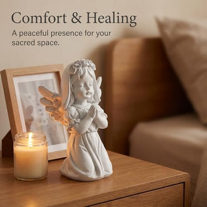 Guardian Angel Figurine Praying Hands Statue Cherub Statue, Girl - color: Angel-girls