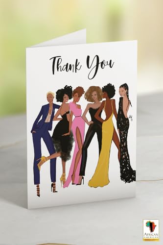 African American Greeting Cards Assortment Box – Set of 18 Cards with Envelopes – Black Birthday Cards, Encouragement, Friendship & Thank You Notes – Beautiful Black Women Designs - style: Assortment 800