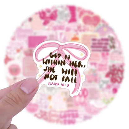 109 PCS Bible Verse Stickers Pink Christian Stickers Faith Stickers Scripture Stickers Inspirational Stickers Bible Stickers for Adults Jesus Stickers Faith Based Gifts - style: Bible Verse