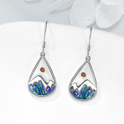 AOBOCO Mustard Seed Earrings for Women Sterling Silver Mountain Cross Earrings Dangle Christian Religion Jewelry Mothers Day Birthday for Mom Wife Friends - style: Teardrop Mountain Earrings