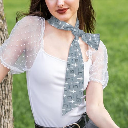 Christian Jesus Cross Scarf For Women, Multi‑purpose Ribbon, Neck Hair Handbag Accessory Versatile Bandana - color: Jesus Christian Cross 2