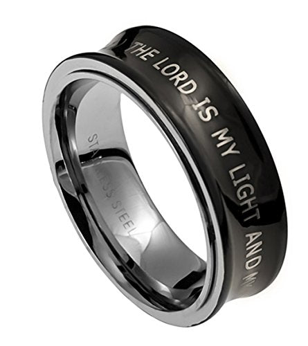 K23 Psalm 27:1 Spinner Ring Scripture Verse The Lord is My Light Ans My Salvation Bible