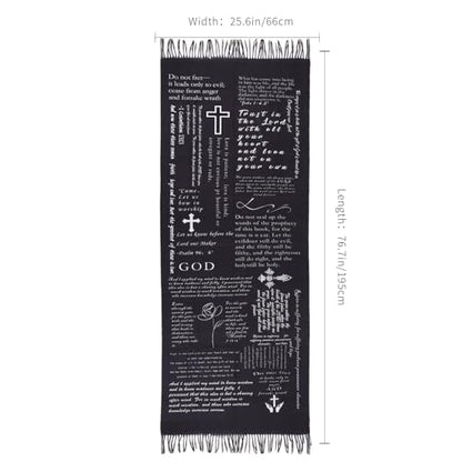 Prayer Shawl Christian Wrap Scarf For Women Prayer Scarves for Christian Scarf Gift - color: Black New