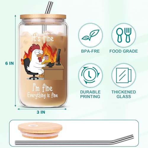 Funny Gifts for Women, Best Friends Teacher Coworker Boss Retirement Stress Relief Christmas Birthday Gifts for Office Friendship Humorous Drinking Glass Cup - color: Women Gifts