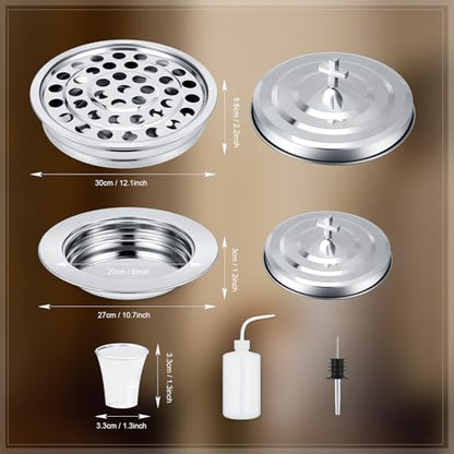 Zhehao 3 Pcs Communion Tray Set for Church, Tray & Plates with Lids, Silver - size: Silver