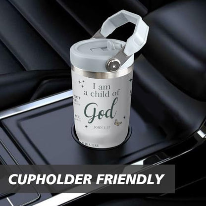 Christian 30 Oz Tumbler Inspiration Christian Gift for Women, Bible Verse Religious Coffee Cup, Religious Gifts For Mom Sister Grandma, Stainless Steel Tumbler With Handle & Straw - color: Christian Tumbler-2