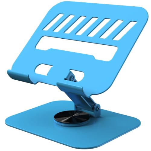Metal Tablet Stand Holder Adjustable for iPad Kindle Tab, Blue - color: Blue