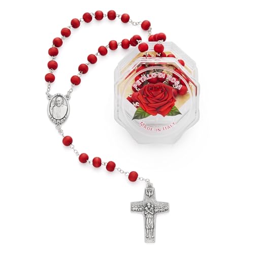 Mondo Cattolico Rosary Beads catholic for Women and Men from Vatican, Five-Decade Rosary - Rose Petals - Perfect Catholic gifts - style: Pope Francis