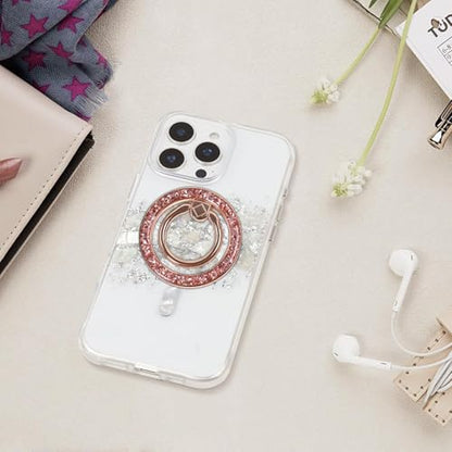 Magnetic Phone Ring for MagSafe Grip [Super Magnet] StylishTwinkle Design Ring Holder Stand, magsafe pop Socket (Rose Gold) - color: Rose Gold