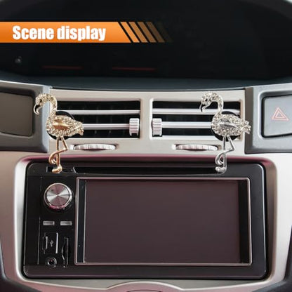 2PCS Bling Flamingo Car Dashboard Air Vent Trim Clips, Crystal Rhinestone Car Air Vent Clip, Cute Animal Car Interior Decoration Charm Accessories (Flamingo) - size: Flamingo
