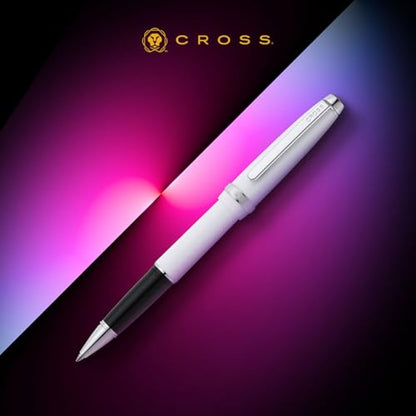 Cross Lume Porcelain White Rollerball Pen, Medium Point, Black Ink - color: White